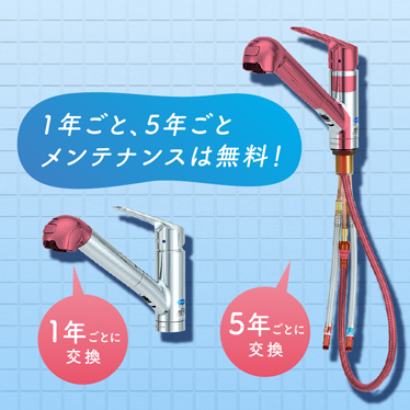 1年ごと、5年ごと　メンテナンスは無料！