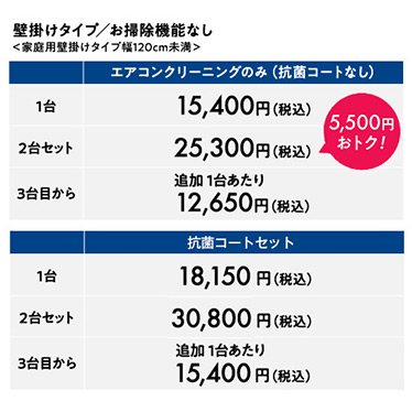 壁掛けタイプ/お掃除機能なし