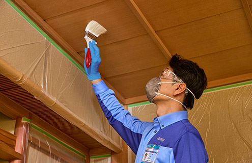 水・洗剤の噴霧あるいは塗布