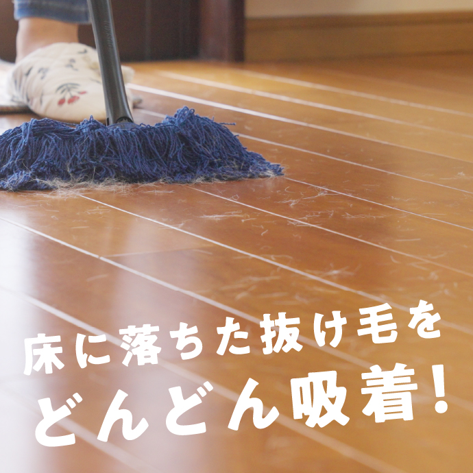 床に落ちた抜け毛をどんどん吸着！