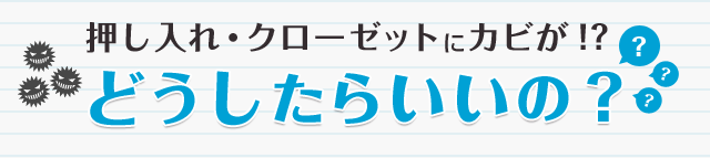 押し入れ・クローゼットにカビが!?どうしたらいいの?