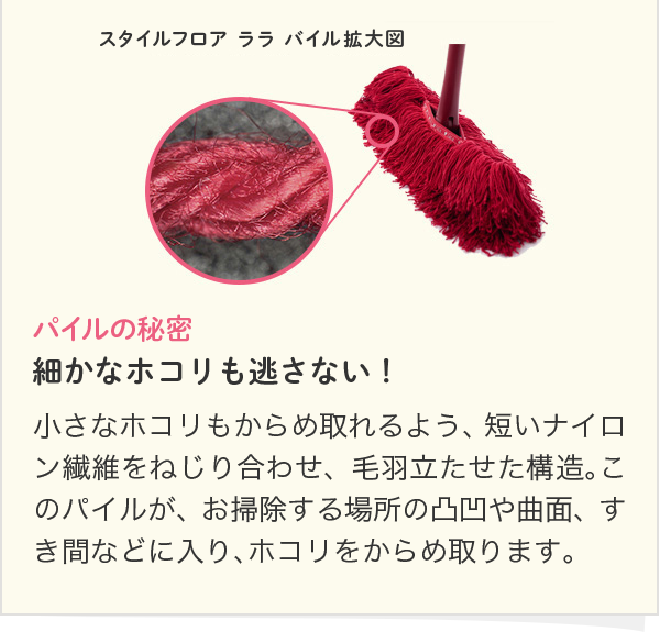 バイルの秘密 細かなホコリも逃さない！