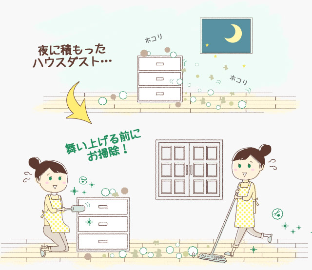 帰宅時の衣服に付着している花粉を落とすことも忘れずに！