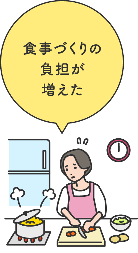 食事づくりの負担が増えた